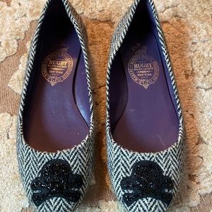 Rugby RalphLauren herringbone flats with skulls